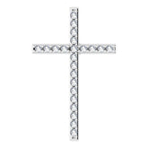 14K White 1/2 CTW Natural Diamond Cross Pendant
